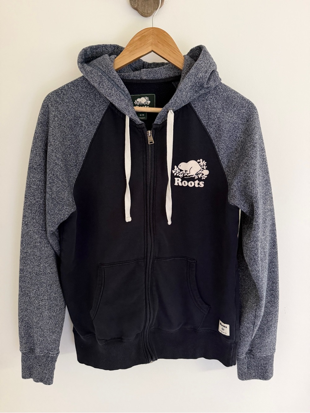Roots Canada Beaver Logo Colourblock Full Zip Hoodie M